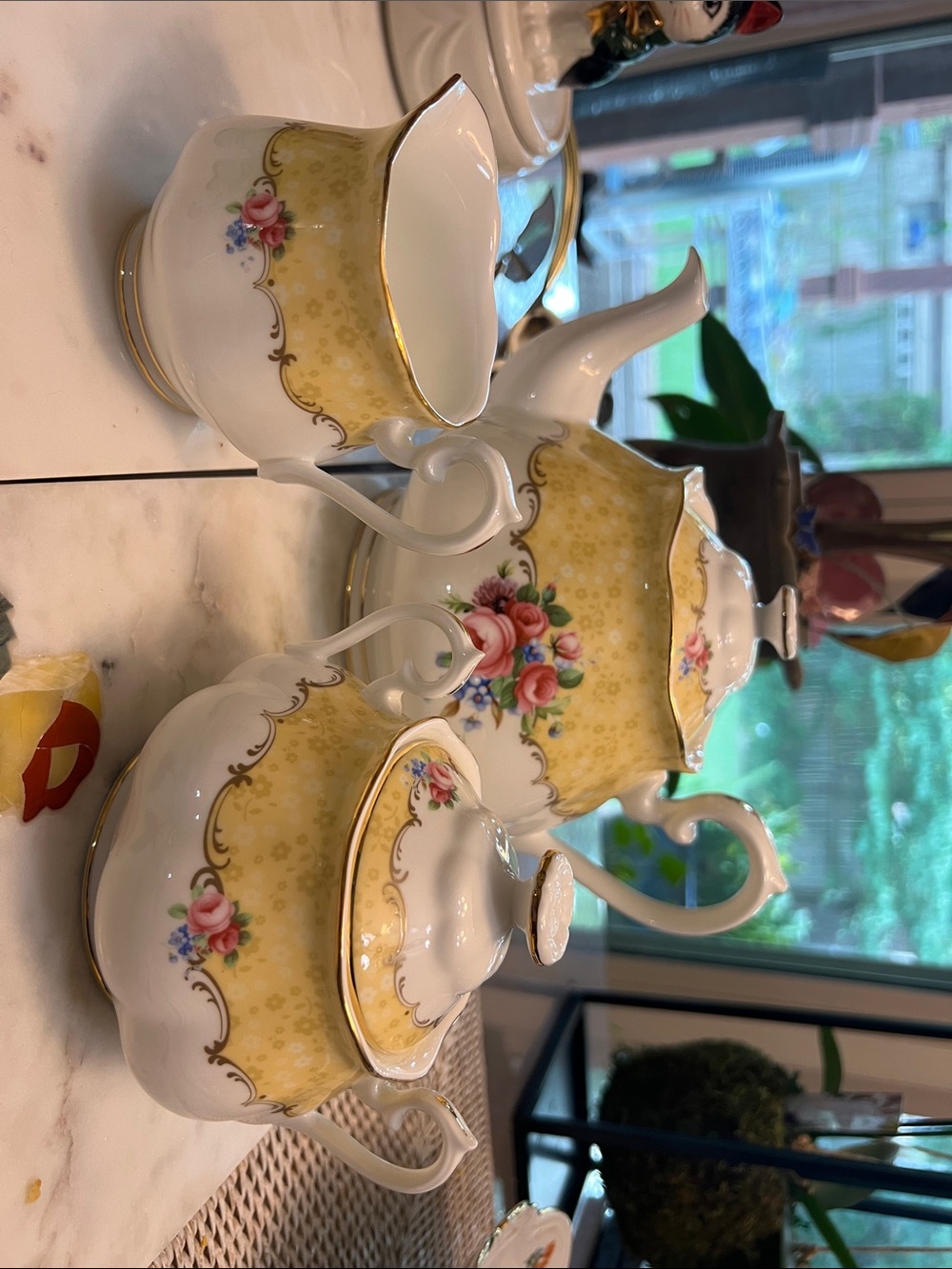 Royal Albert Teapot and Creamer Set - Elegant Bone China